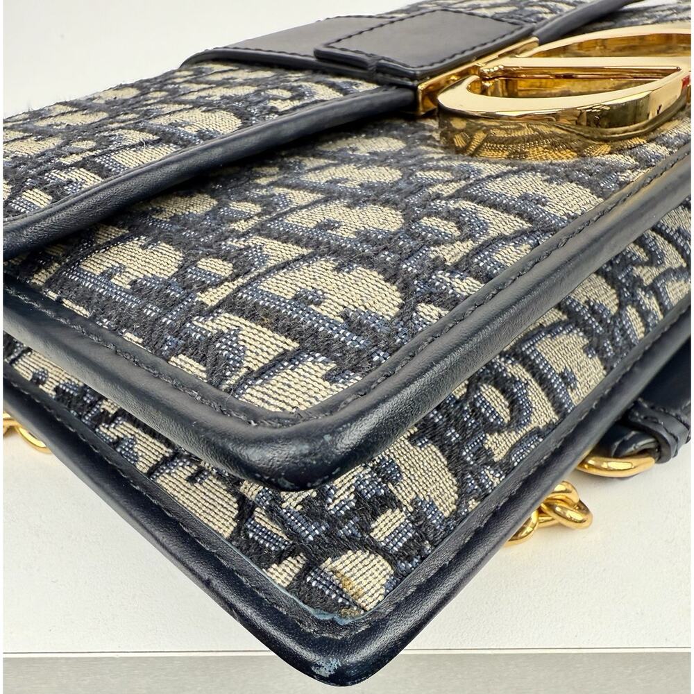 Christian Dior 30 Montaigne Chain Flap Bag Oblique Canvas East West - Picture 13 of 13
